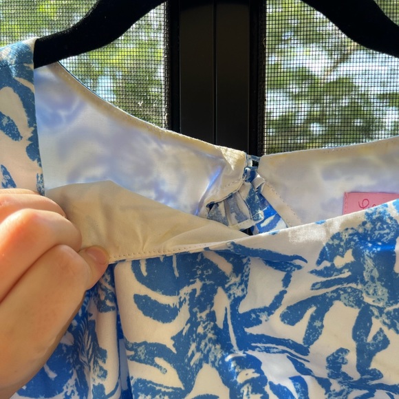 Lilly Pulitzer Ruffle Fiesta Stretch Dress On a Role Blue - Picture 8 of 10